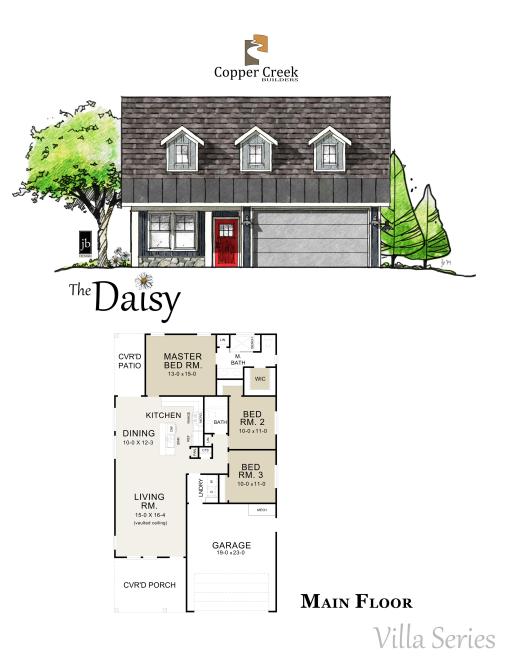 The Daily floorplan home, detailing the layout of living spaces, kitchen, bedrooms, and bathrooms. This design emphasizes functional flow, comfortable living, and thoughtful room placement